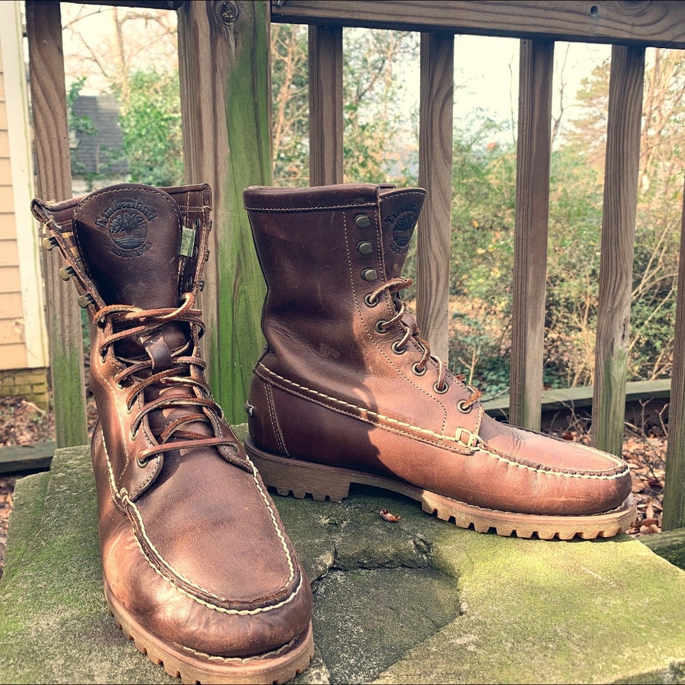Timberland 8 Inch Moc Toe Leather Boot (Rare)